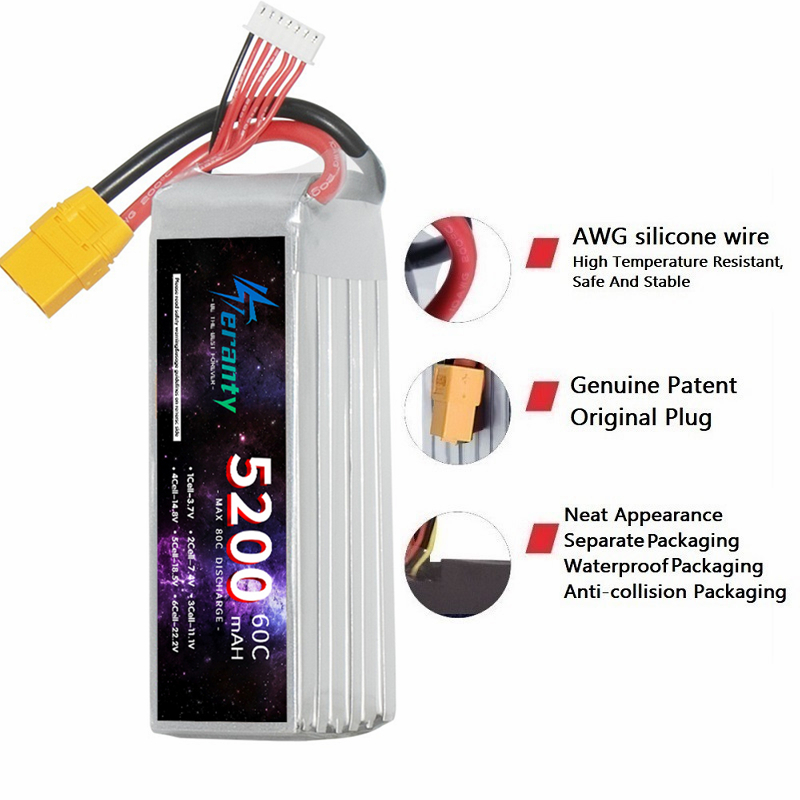 TERANTY 6S 5200mAh Lipo Batter - Drone Battery 4S ulasan dan harga
