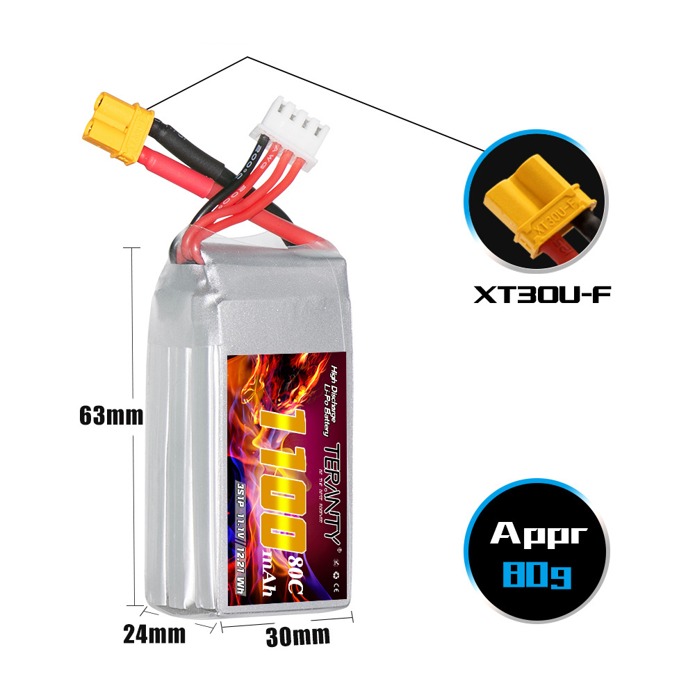 TERANTY 3S 11.1V 1100mAh 80C/1 - Drone Battery Li-Ion ulasan dan harga